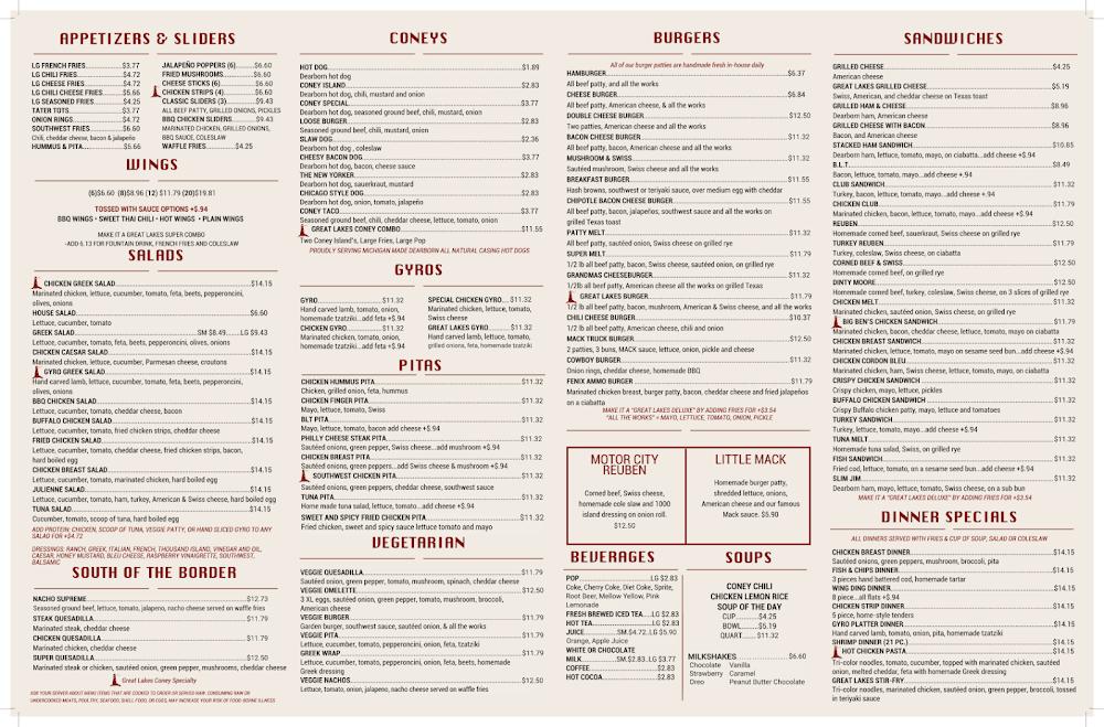 Great Lakes Coney Island Menu image 1
